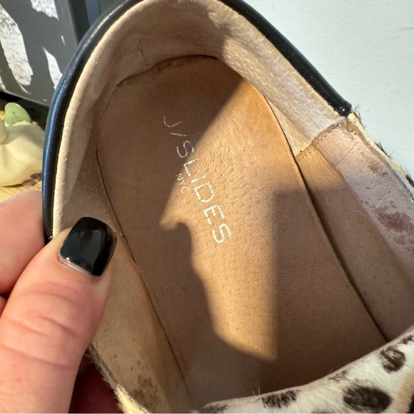 J Slides Karla Calf Hair Slip-On Sneakers Size 11 Animal Print - Picture 4 of 6